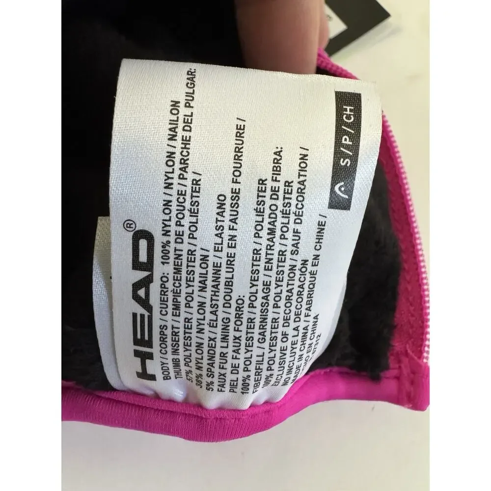 NWT HEAD Jr. Ski Mittens Insulated Pink Child Small Ages 4 to 6 Zip #7409